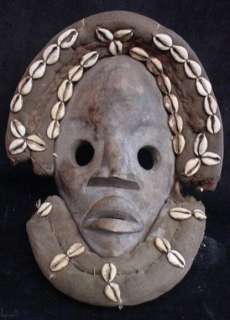 African Ivory Coast Dan Ceremonial Mask Cowrie Shells  