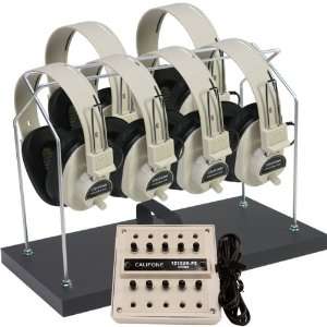  Six Person Stereo Listening Center with Storage Rack 