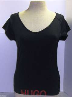 Hugo Boss Black Top Shirt Scoop Neck Jersey Size L  