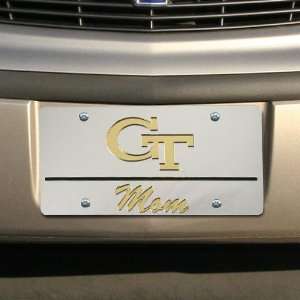  NCAA Georgia Tech Yellow Jackets Silver Mirrored Mom Car 
