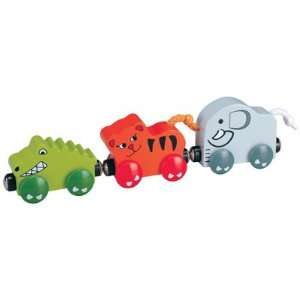    Nuchi Wooden Railway / 3 piece Jungle Baby Train Toys & Games