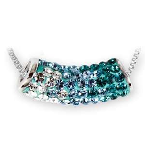   Indicolite Crystal Tube Pendant. Made with Swarovski Elements Jewelry