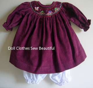 DOLL CLOTHES fits American Girl Christmas Train Smocked  