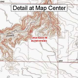USGS Topographic Quadrangle Map   Cattail Ranch NE, Wyoming (Folded 
