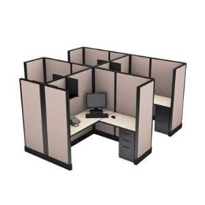   Solutions Full Height Space Saver Cubicles, Pod of 4