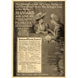  1909 Ad Seaboard Air Line Railroad Palm Reader Travel 