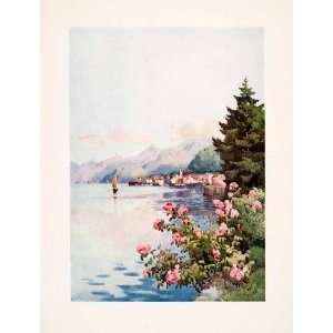 1908 Print Bellagio Villa Melzi Lago Lake Como Landscape Italy Ella Du 