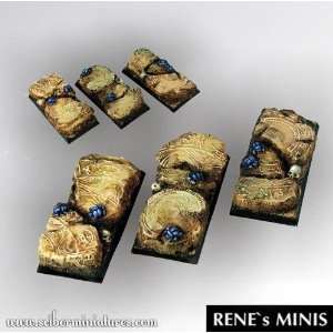  Square Bases Egyptian Ruins Square Bases 50mm / 25mm (2 