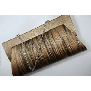  Brown Layers Pleated Clutch 