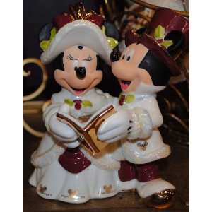  Disney Victorian Mickey Minnie Christmas Ceramic Figurine 