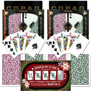  2 Sets of Copagâ¢ Playing Cards bur/grn +2012 WSOP 