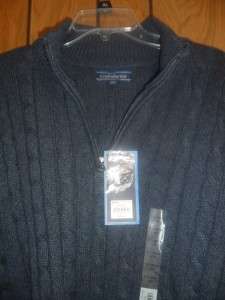 Mens Crofts & Barrow Sweater Jacket Zip Front XL NWT  
