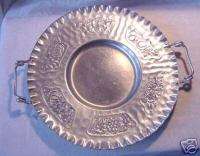 CROMWELL Hand Wrought hammered Aluminum Tray flower fruit designs VG++ 