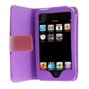  Premium Leather Flip Carrying Case for Apple iPhone Purple 