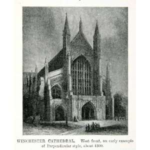  1922 Print Winchester Castle Perpendicular Style England 