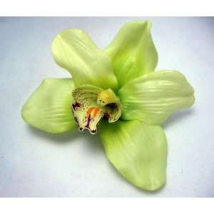    NEW Light Green Latex Cymbidium Orchid Hair Clip, Limited. Beauty