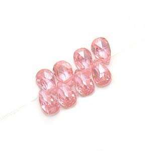  Cubic Zirconia CZ Briolettes 6 x 9mm Pink Rose Color Beads 