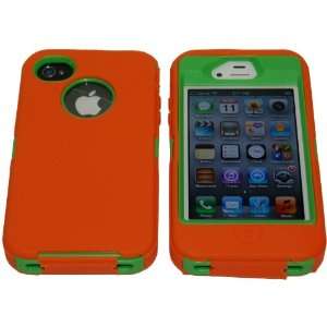 4S Body Armor Defender Case Orange and green   Comparable to Otterbox 