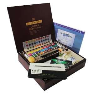  Daler Rowney Artists Water Colour Wood Box Set of 30 Half 