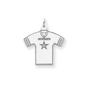  Sterling Silver Dallas Cowboys Med Jersey Name Star Charm 