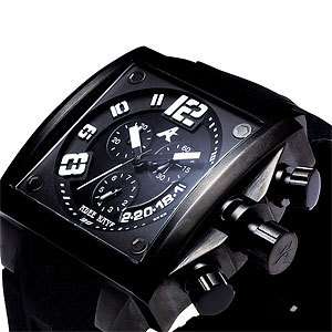 NEW ADEE KAYE MENS PERSONA COLLECTION BLACK DIAL SQUARE QUARTZ WATCH 