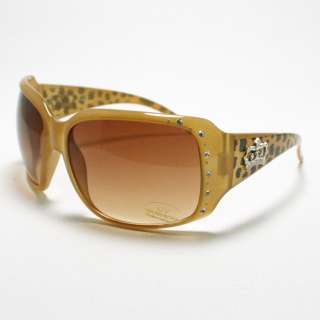 CROWN Rhinestone Womens Fashion Sunglasses BROWN Leo  