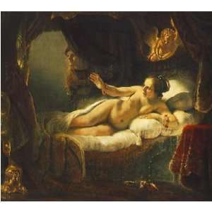   size 24x36 Inch, painting name Danae, by Rembrandt