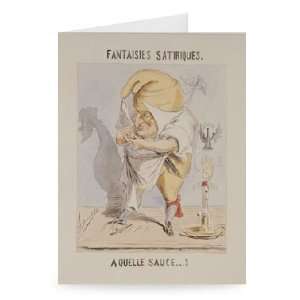 Satirical Fantasies, caricature of Adolphe   Greeting Card (Pack of 