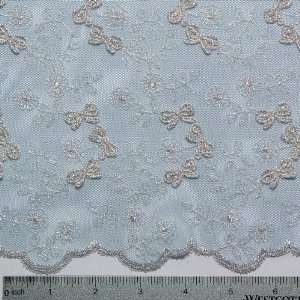  Embroidered Bows Lace Baby Blue