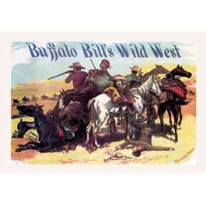  Buffalo Bill Besieged Cowboys 20X30 Canvas Giclee