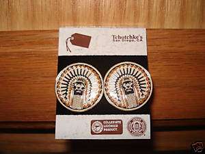 New Fighting Illini Illinois Chief Illiniwek Earrings  