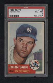 1953 Topps #119 John Sain PSA 8 NM MT  