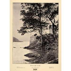  1905 Print Dartmouth Castle River Dart Dartmouth Devon 