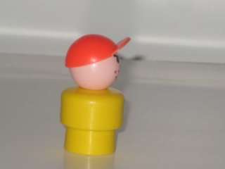   LITTLE PEOPLE YELLOW BOY HAT MAD FACE SAD FACE GARAGE #930  
