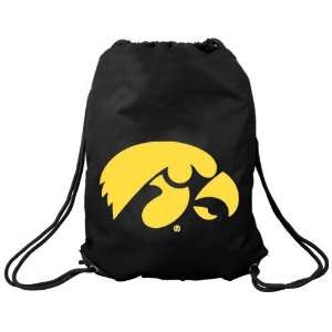  Iowa Hawkeyes Black Nylon Drawstring Backpack