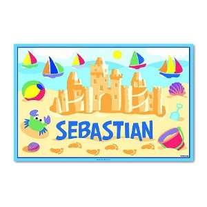  Two Pc Summer Sandcastles Personalized Placemats Set in 
