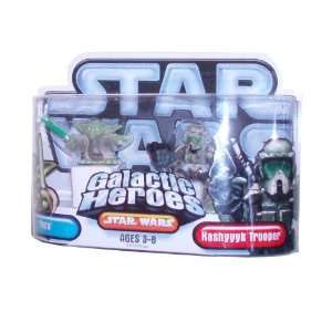   Yoda with Green Lightsaber and Kashyyyk Trooper with Blaster Pistol