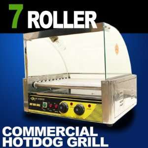  MTN Commercial 7 Roller Hotdog Sausage Grill Machine 18 24pc Hot Dog 
