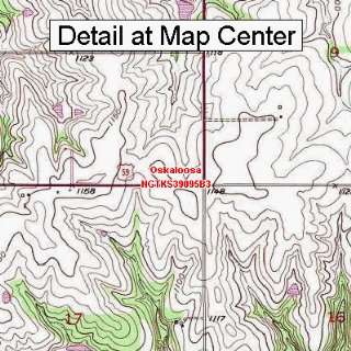 USGS Topographic Quadrangle Map   Oskaloosa, Kansas (Folded/Waterproof 