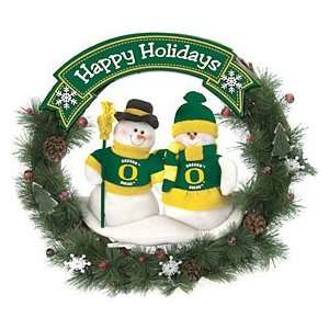 Oregon Ducks 20 Team Snowman Wreath 