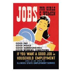  Jobs for Girls and Women by Albert Bender, 18x24