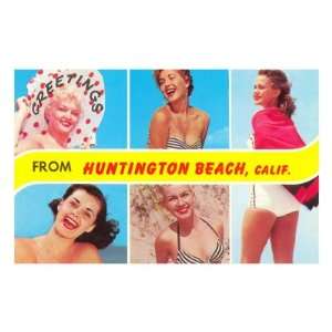  Greetings from Huntington Beach, California, Bathing 