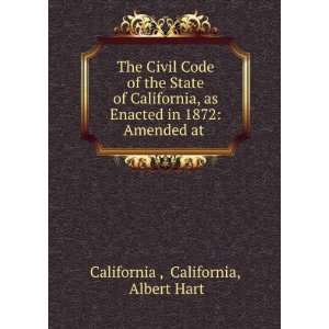  the subjects embraced in the code. Albert. California. Hart Books