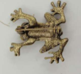 CASCADE BLUES (c) BROOCH PIN FROG ANTIQUE GOLD w/tag  