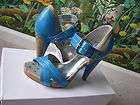 CHARLES BY CHARLES DAVID BLUE HEEL SANDALS SHOES NEW SIZE 7.5B