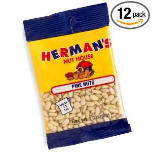 Hermans Nut House Pine Nuts, 2 Ounce Bags (Pack of 12)  