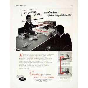 1957 Ad Secretary Copier ThermoFax Y Alexandre Minnesota De France 