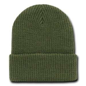  by Decky Olive Knit Long Beanie GI Jeep Watch Cap Hat 