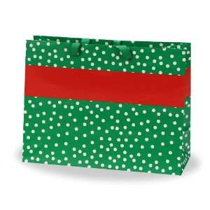  Berwick Spot Dot Gift Bag, Red/Green, 13 Wide x 10 High x 5 Deep 