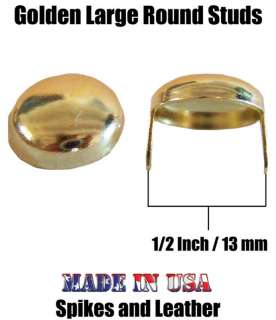 1000 Gold Round 1/2 Dome Studs 13mm Stud Spots Nailhead  